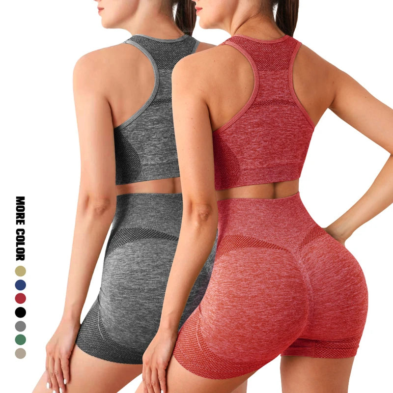 Yoga Set Gym Shorts Women Sport Bras Brassiere Workout Tops for Women Yoga Clothes Fitness Leggings Gym Set Seamless Yoga Sets